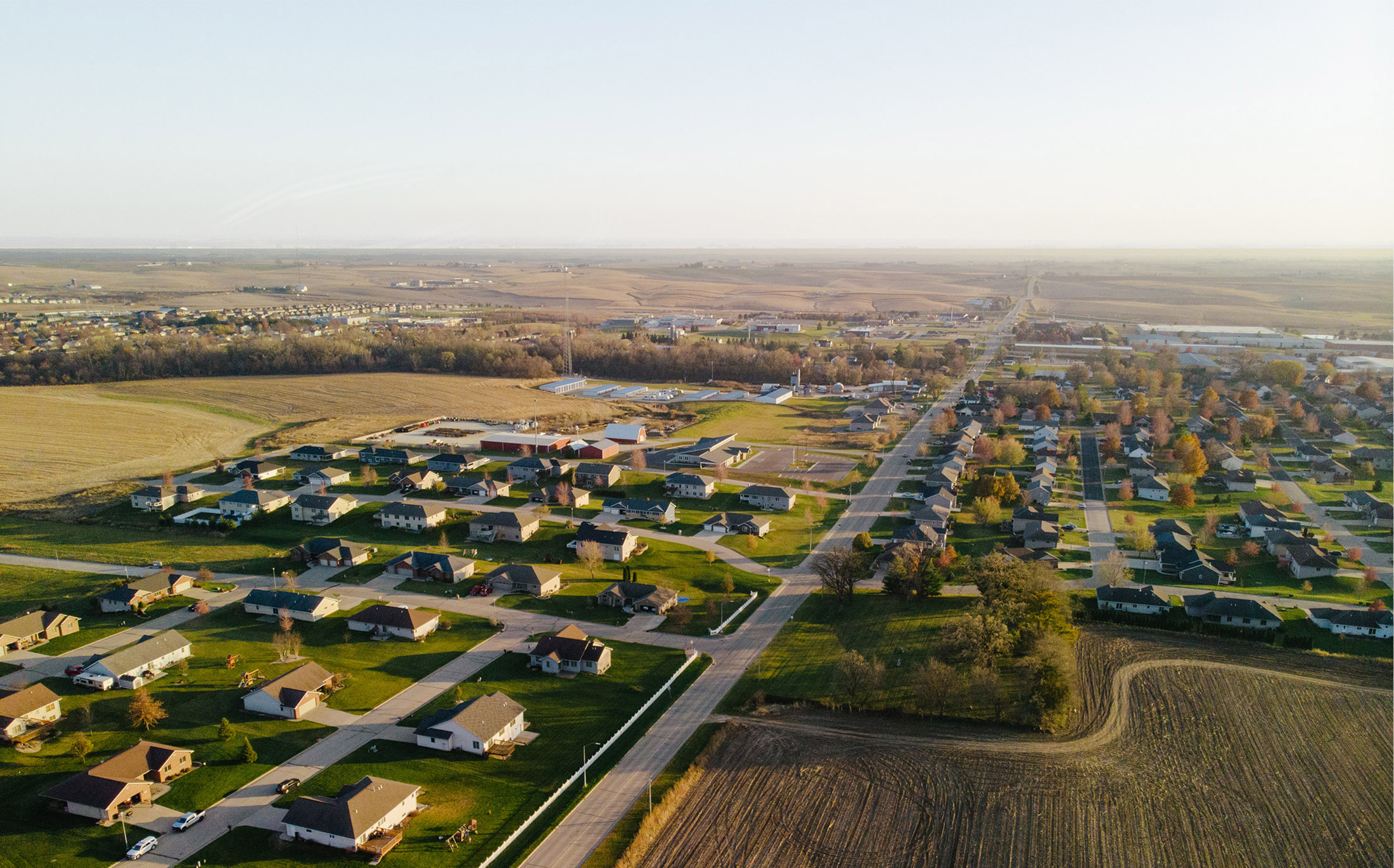 Overhead photo of neighborhood in Peosta, Iowa